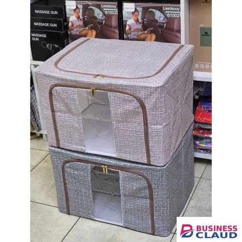 Large Capacity Foldable Zipper Storage Box with Visible Window – 60L Wardrobe Organizer for Clothes, Blankets, Shoes, Pillows, and More, Thickened High-Quality Fabric