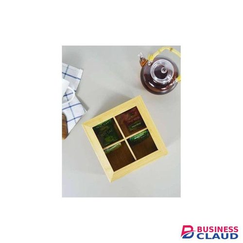 4 compartment Bamboo TEA bag organizer