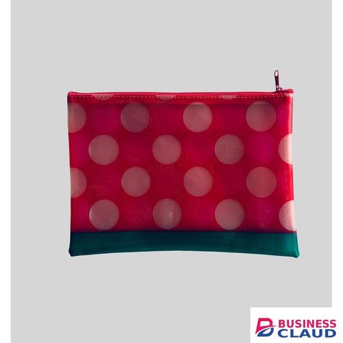 Pvc A5 zipper pouch Waterproof stationery pouch Transparent document bag Polka dot pouch Heart pattern pouch Colorful organizer Durable & flexible School supplies Travel document holder Easy-clean surface Lightweight Multi-purpose storage