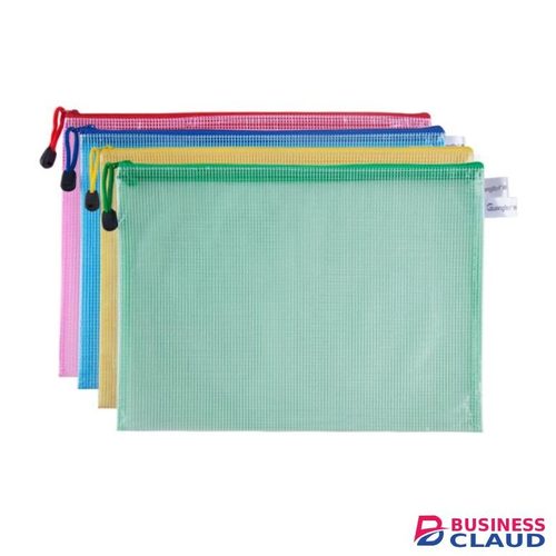Mesh 4Pcs B5 Zipper Pouch, Document Bag, Stationery Organizer, Multi-purpose Storage, Transparent Pouch, Colored Zipper Bag, Travel Organizer, Office Supplies, School Supplies