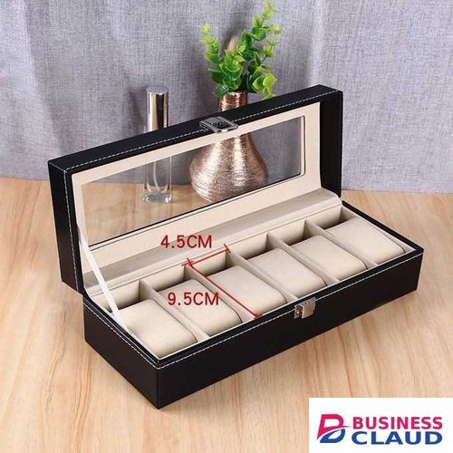 Premium 6-Slot Watch Organizer Box – Display Case & Storage for Timepieces