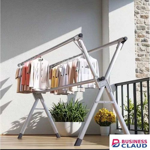 Stainless steel Retractable Double tier Folding Clothing Drying Rack