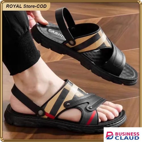 ASHION Men's 2-Way Convertible PVC Sandals Non-Slip Thick Sole Summer Comfort Footwear