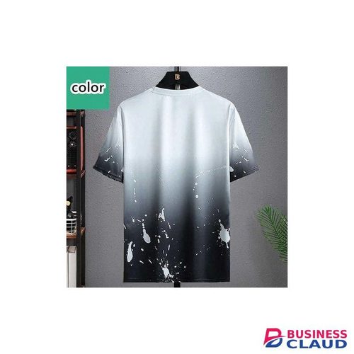 Dou-color Men's 2-in-1 Short Sleeved T-shirt&Shorts Set - Black