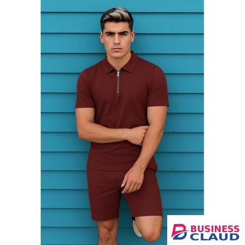 COOFENRISY Mens Polo Shirt And Shorts Sets