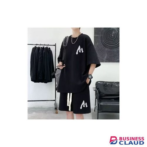 Men's Casual T-shirt + Shorts - BLACK