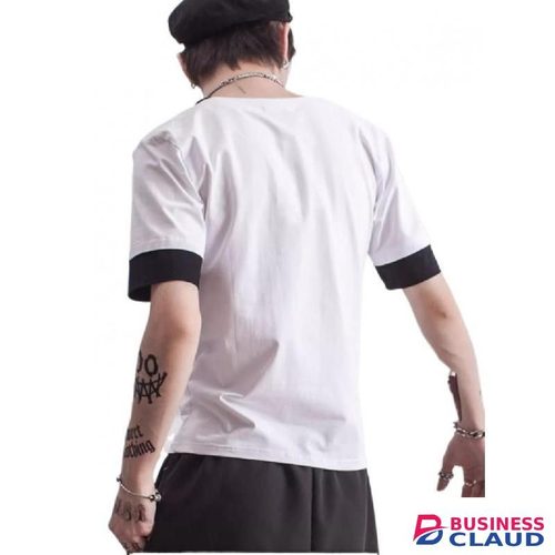 Men's Two-piece Pile Collar Short-sleeved T-shirt-white