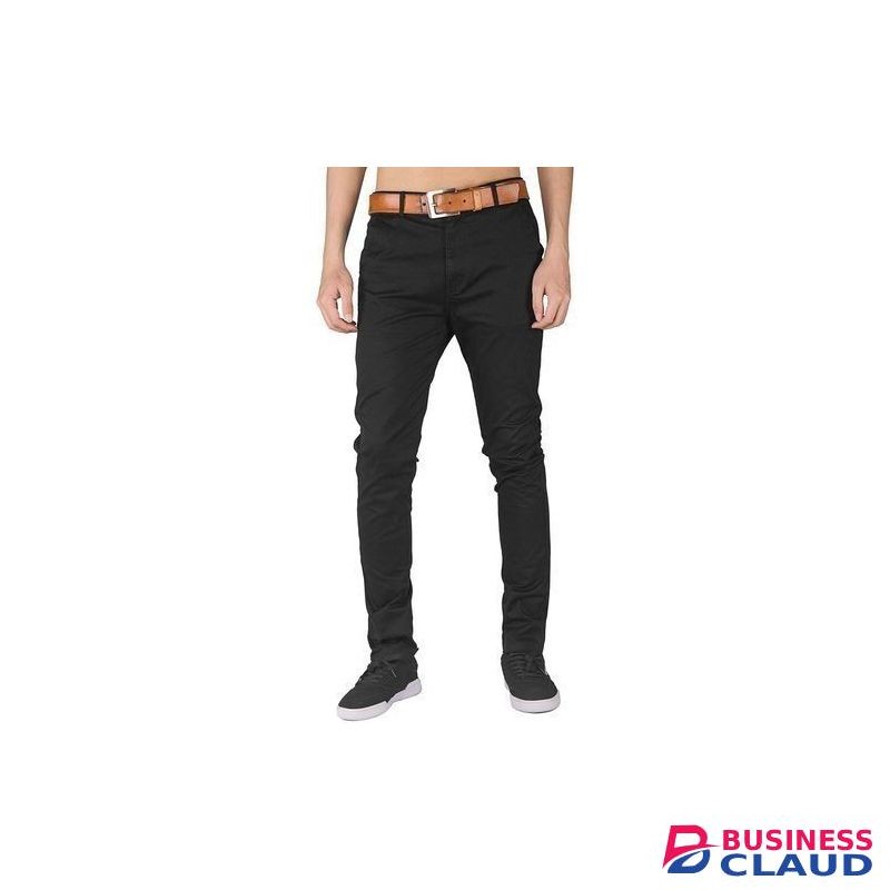 Soft Khaki Men's Trouser Stretch Slim Fit Casual- Black