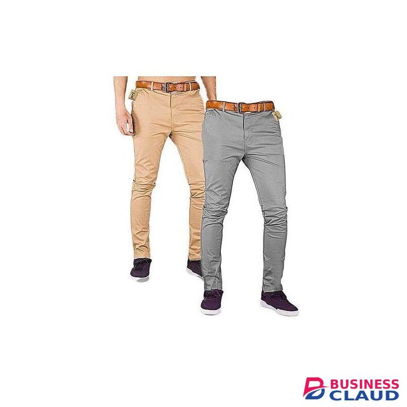 2pck of Soft Khaki Men's Trouser Stretch Slim Fit Casual- Beige & Light Grey