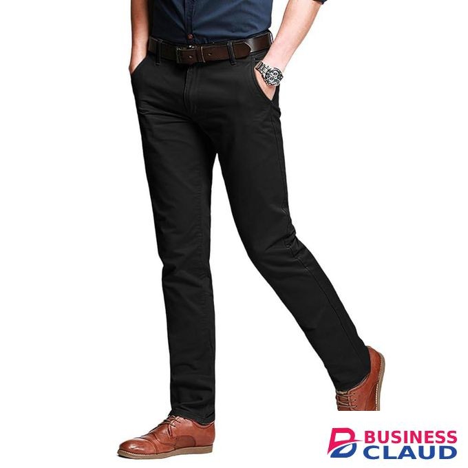 3 Pack soft Khakis Mens slim-fit Chino Pants- Black, Brown & Blue.