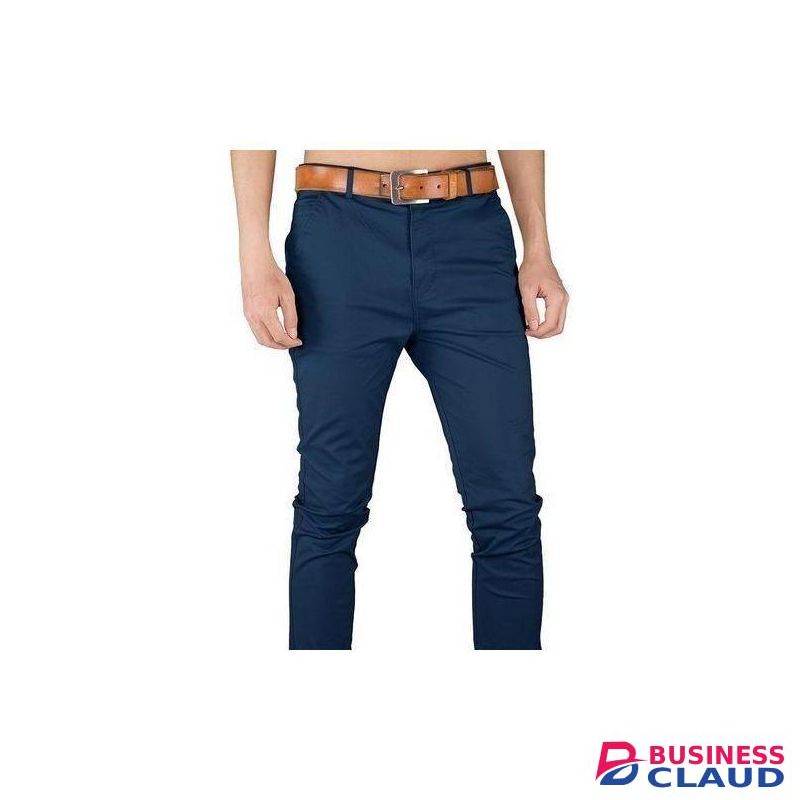 Soft Khaki Men's Trouser Stretch Slim Fit Official Casual- Royal Blue+Free Pair Of Socks