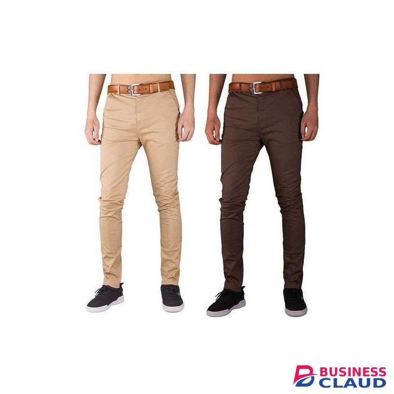 Khaki 2Pack Khaki Trousers Stretch
