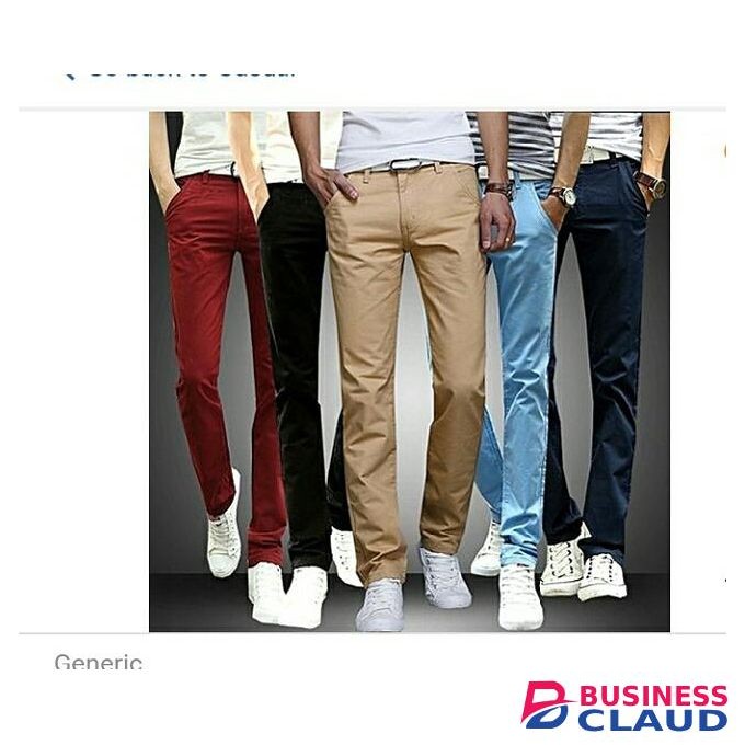 5 Pack Mens Khaki Pants -slim Fit+free Pair Of Socks