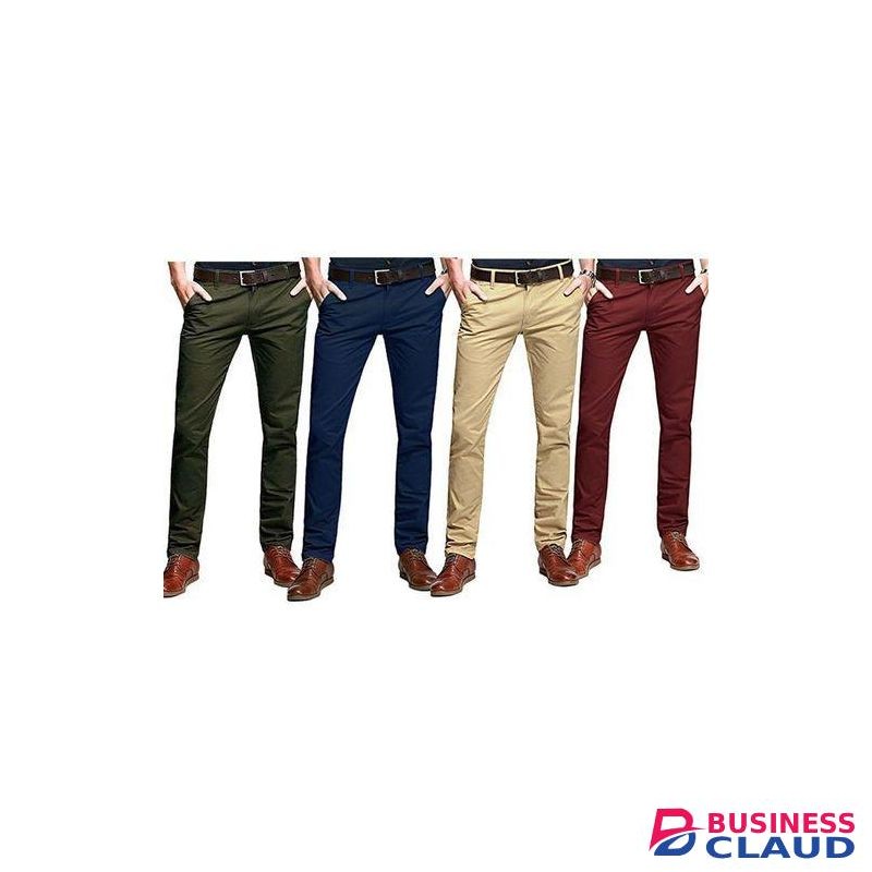 3 Pack, Soft Khaki Men's Trouser Slim Fit Official Casual- Green,Navyblue,Beige