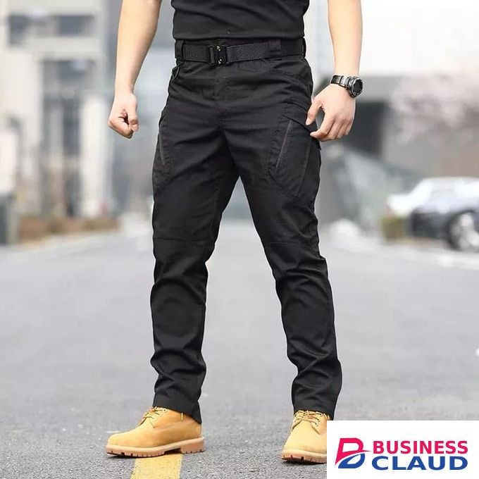 Men Tactical Pants Special Soldiers' Training Pants Spring Autumn Outdoor Elastic Cargo Pants Loose Soft Shell Pants Waterproof
