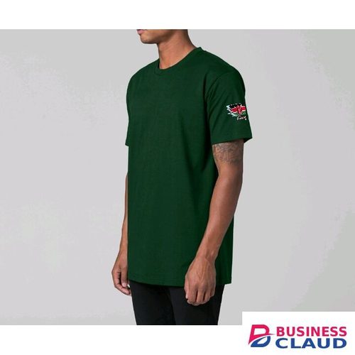 Kenyan Flag On The Arm ,dark Green T-shirt