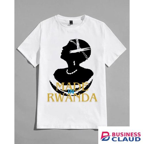 MADE IN RWANDA – White Unisex T-Shirt.Made In Rwanda Tee – Proud Heritage Label In White.