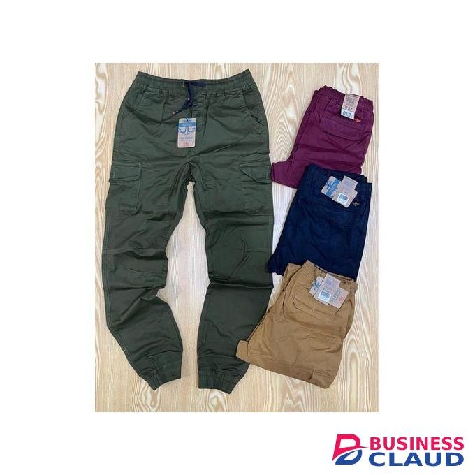 Men Beige Cargo Pants/Joggers
