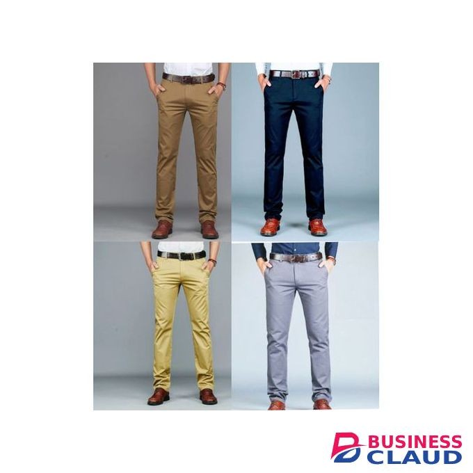 Non-fading Khaki Pants - 4 Pack