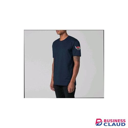 Kenya Flag on the Arm, Nevy Blue Cotton Round-Neck T-shirt