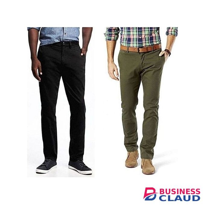 2 Pack Soft Slim Fit Kakhi Trousers