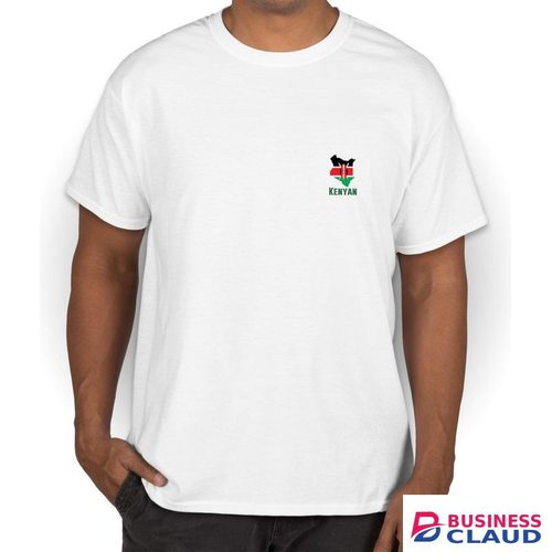 Kenya Map Logo , White, Round Neck T-shirt