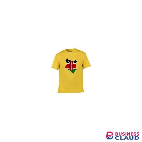 Kenya Map Flag Graphic T-Shirt – Yellow