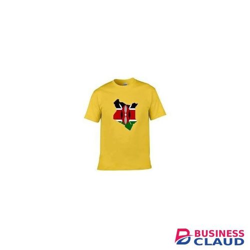 Kenya Map Flag Graphic T-Shirt – Yellow in Ebony