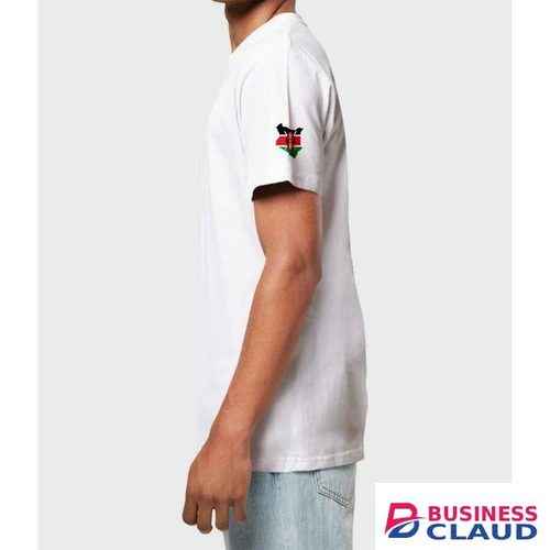 Kenyan map On The Arm , White, Round Neck T-shirt