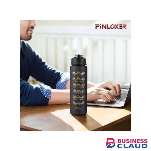 3pcs Motivational Water Bottle with Straw Time Marker,Sipper, Protin,Portable Water Cups for Sports, Fitness,2000ML 900ML 400ML(Black,Pack of 3)