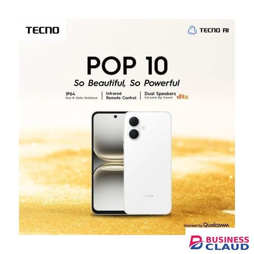 Tecno POP 10 64GB ROM + 6GB RAM (3+3GB EXTENDED)6.67 inch FHD 5000mAh Battery 13MP Main Camera Dual SIM 4.5G FAST NETWORK Android 15 (Go Edition) Mobile Phones Smartphone