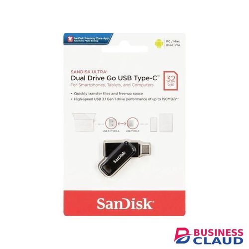 Sandisk 32GB Ultra Dual Drive Go – 2-in-1 USB Type-A & Type-C USB Flash Drive