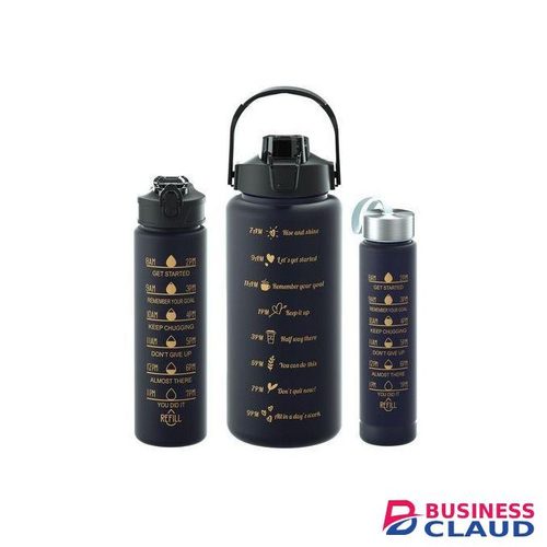 3-in-1 Motivational Water Bottle Set