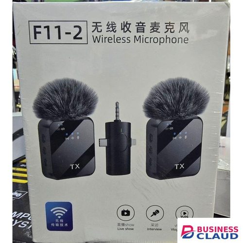 F11-2 Wireless Lapel Microphone for On-the-Go Recording and Streaming with Noise Cancellation