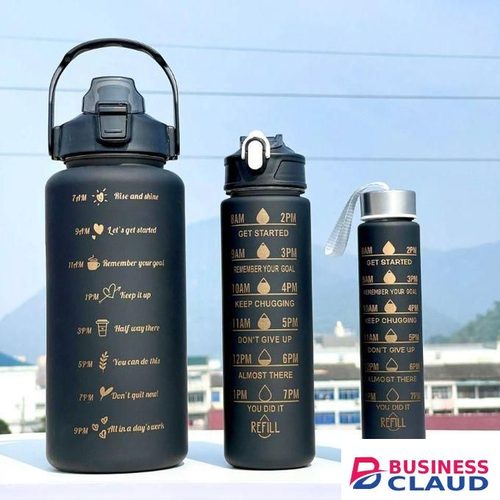 OEM,ODM,WST Sports Water Bottle 3pcs/Set Motivational Water Bottles Set 3 In 1