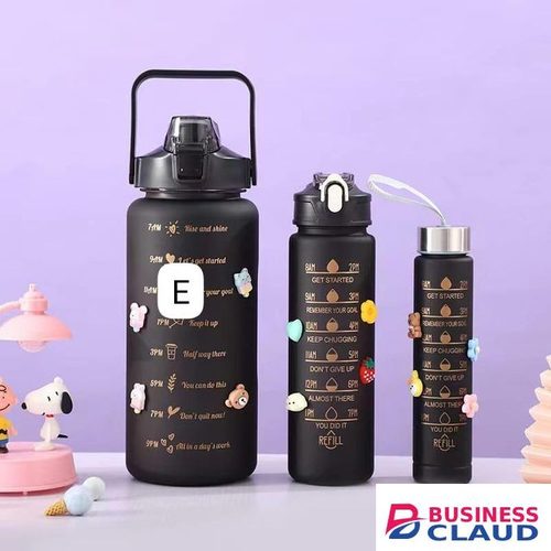 3 in 1 motivational water bottles set