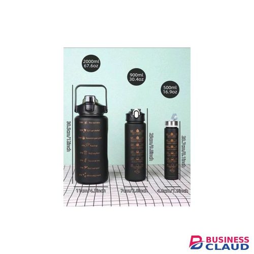 3 In 1 Motivational Water Bottle With Time Marker