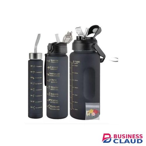 3 In 1 Color Motivational Water Bottle With Stickers