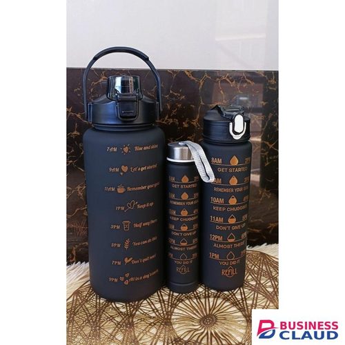 Universal 3 in 1 Water Bottle with Motivational Time Marker, Leakproof Durable BPA Free Non-Toxic Water bottle for office, gym, school