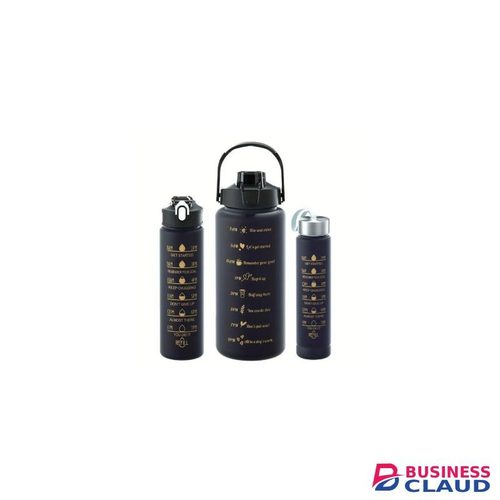 3 In 1 Motivational Water Bottles (3 Pack Half Gallon 2L, 900ml, 300ml)- The Perfect Set For Staying Hydrated And Motivated Throughout The Day