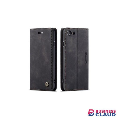 iPhone 7 Caseme Phone Case For Wallet Retro Black Suede Leather Flip Protective Phone Case