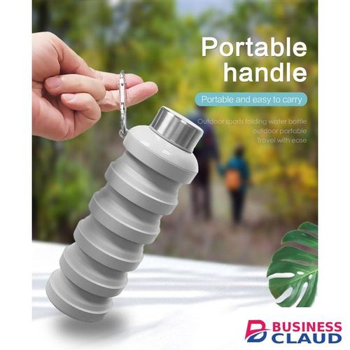 Reusable BPA free outdoor foldable silicone collapsible travel water bottle