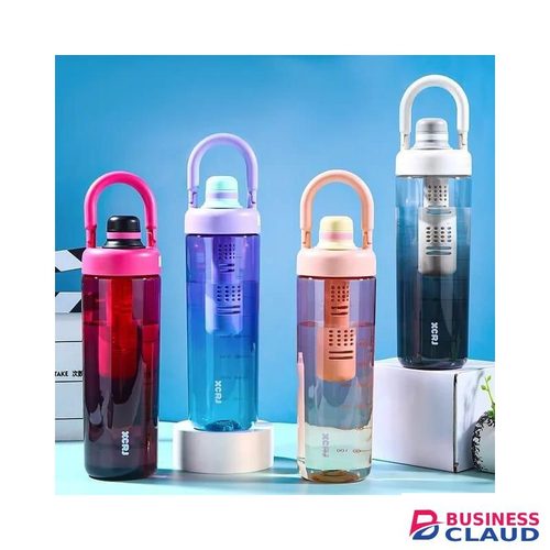 Fashion Gradient Colour Outdoor Sports Portable 1L Water Bottle with Strainer, Leakproof BPA-Free Large Capacity Gym and Hiking Bottle for Travel, Running, and Cycling