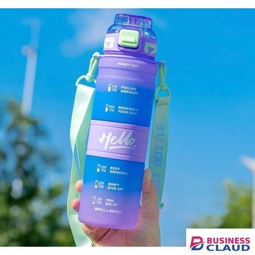 1L Motivational Sports Drinking Water Bottle / Kids Water Bottle With Straw