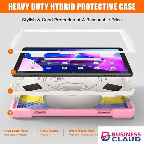 Proelite RUGGED 3 Layer Armor case Cover for SURFACE GO 2 with Hand Grip and Rotating Kickstand with Shoulder Strap-COLORFUL