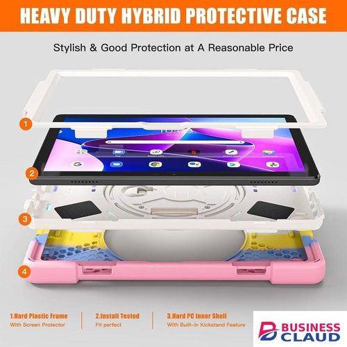 Proelite RUGGED 3 Layer Armor case Cover for SURFACE GO 3 with Hand Grip and Rotating Kickstand with Shoulder Strap-COLORFUL