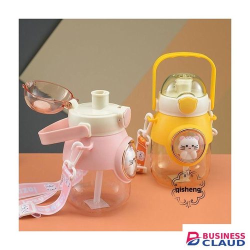 Large Capacity 820ml Kids Cartoon Water Bottle With Straw -Y