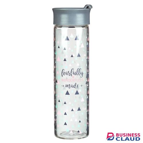 Christian Art Gifts Fearfully and Wonderfully Made Glass Water Bottle
