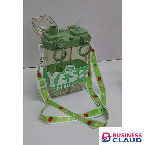 Green Kids Fancy Partitioned Water Bottle – Fun, Functional & Kid-Friendly!