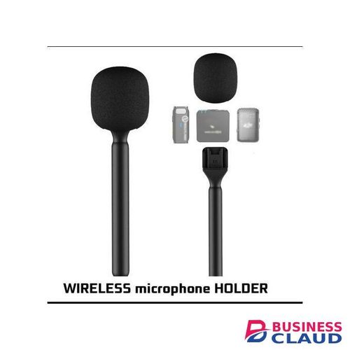 Wireless Interview Microphone Adapter Handheld Mount Holder for DJI Mic Stand, Holder for DJI Mic 1/2 / Rode Wireless GO II, for Hollyland Lark M1 /C1 / 150 / Synco G1/A2 / Movo and More